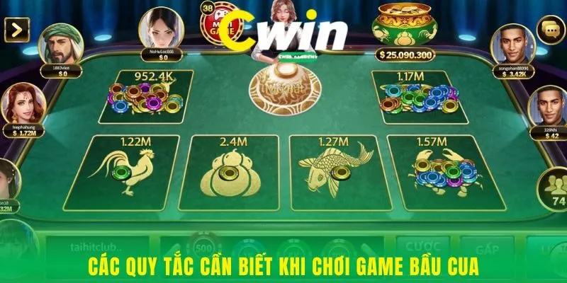 Các quy tắc cần biết khi chơi game Bầu Cua